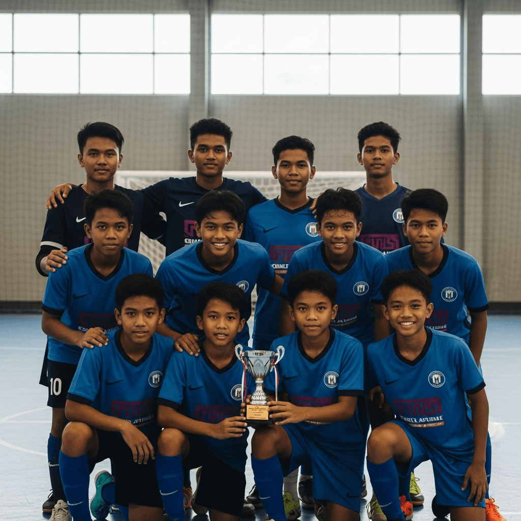 U-15 squad after winning Kelantan District Cup 2025